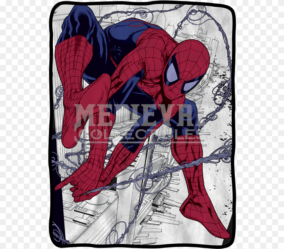Spider Man Web Fleece Blanket Spider Man Webslinger Fleece Throw Blanket, Book, Comics, Publication, Art Free Png
