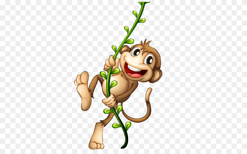 Spider Monkey Clipart Mom, Plant, Cartoon, Animal, Lizard Free Png