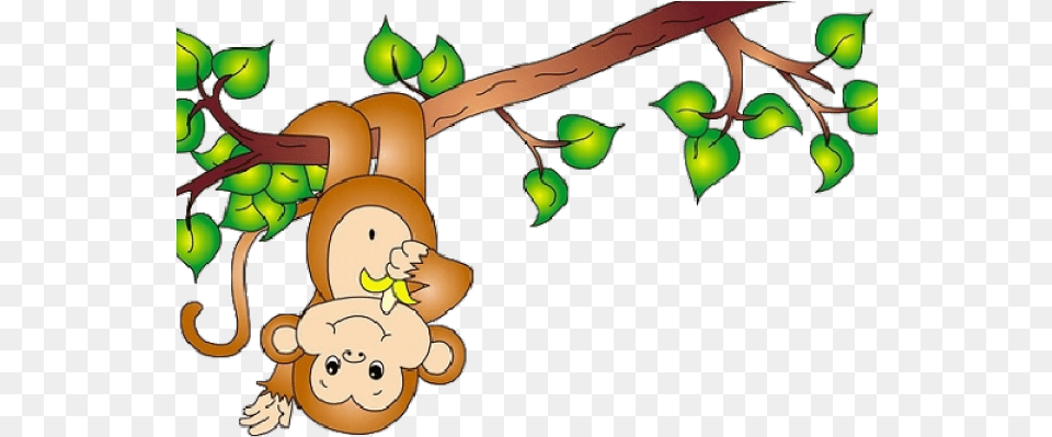 Spider Monkey Clipart Vine Monkey On The Tree Monkey Cartoon, Plant Free Transparent Png