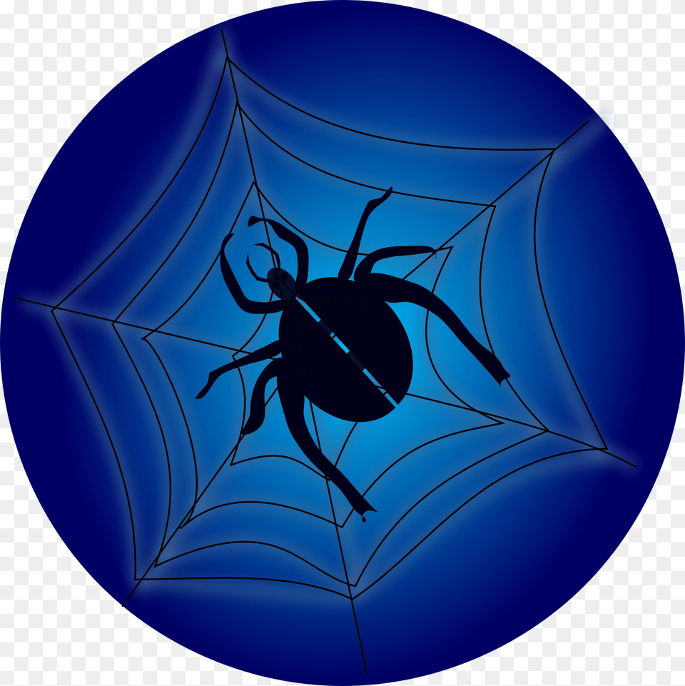 Spider On Web Svg Clip Arts Spider, Spider Web, Animal, Invertebrate Free Transparent Png