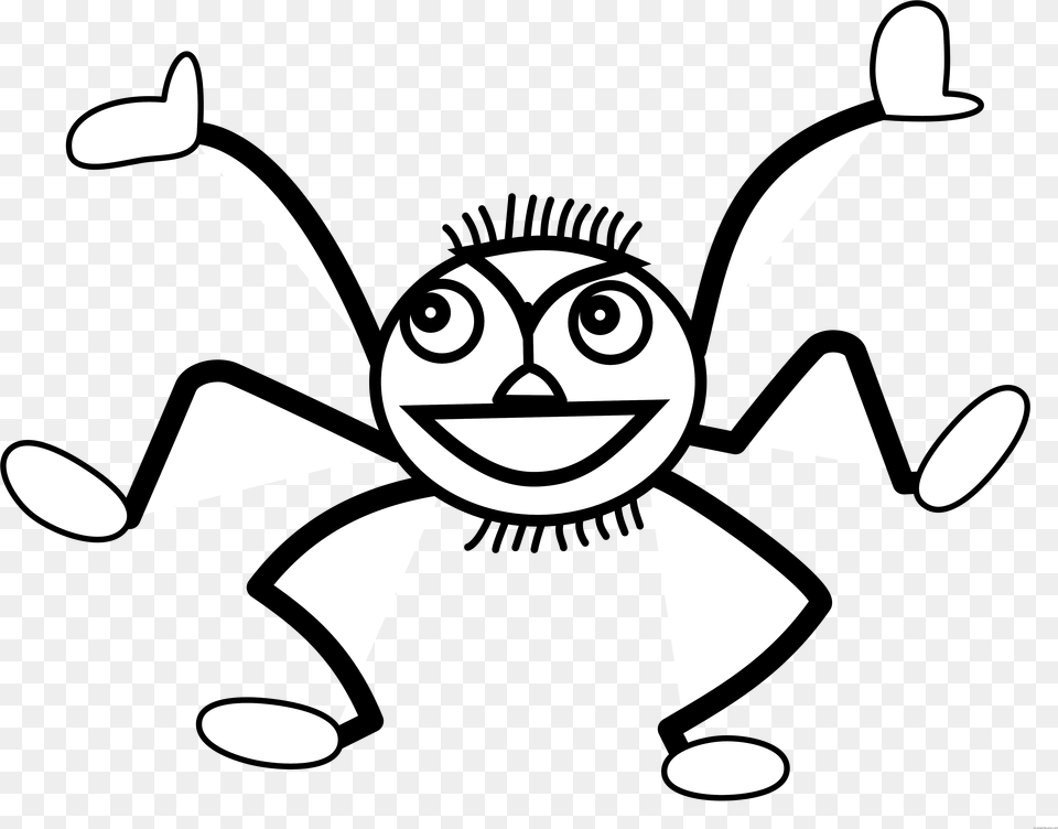 Spider Outline Clipart Spider In Black And White, Stencil, Face, Head, Person Png
