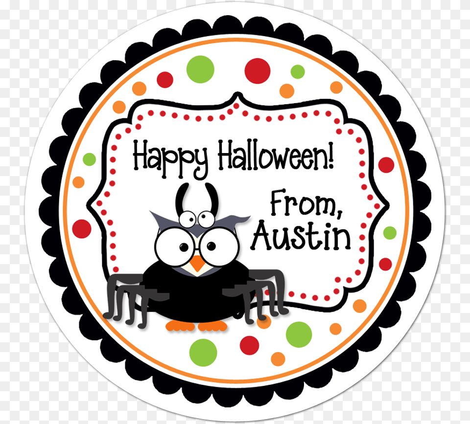 Spider Owl Fancy Frame Personalized Halloween Sticker You Are O Fish Ally A 4th Grader, Birthday Cake, Cake, Cream, Dessert Free Png Download