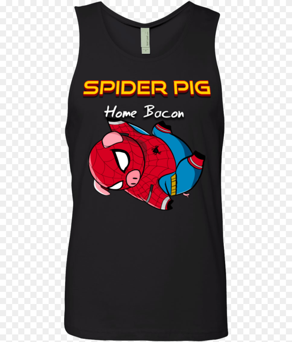 Spider Pig Hanging Men39s Premium Tank Top Shirt, Clothing, T-shirt, Tank Top Png