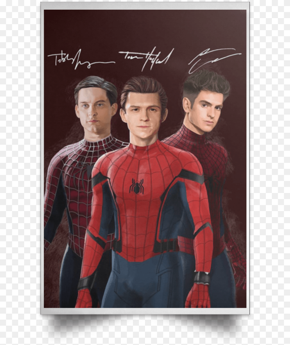 Spider Verse Tobey Maguire Andrew Garfield Tom Holland, Sleeve, Person, People, Clothing Free Png Download