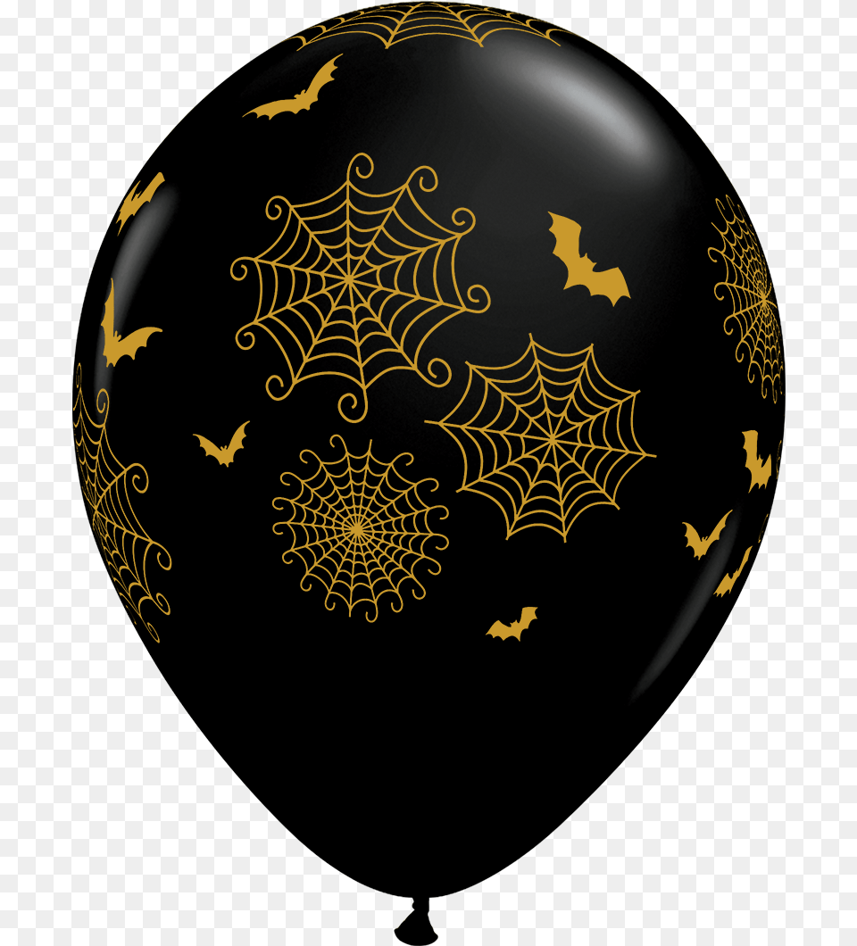 Spider Webs And Bats Halloween Latex Balloon, Disk Free Transparent Png