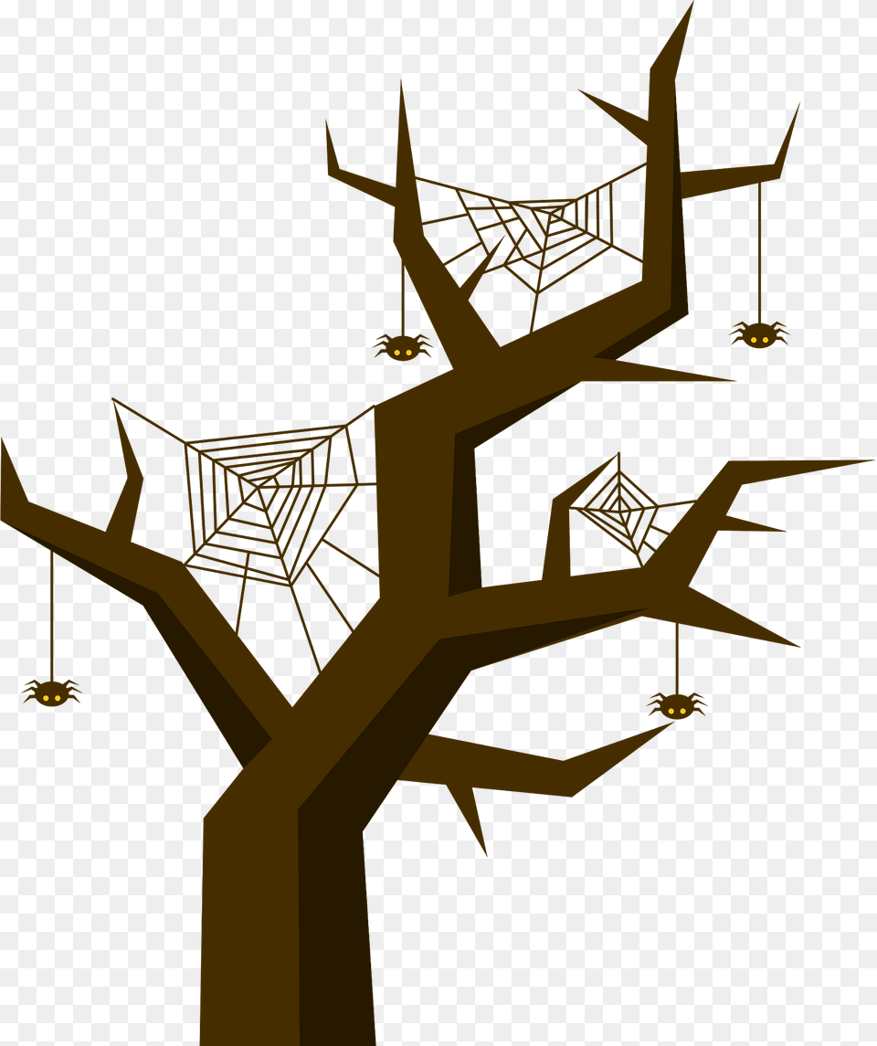 Spider Webs On Tree Clipart, Cross, Symbol Png Image