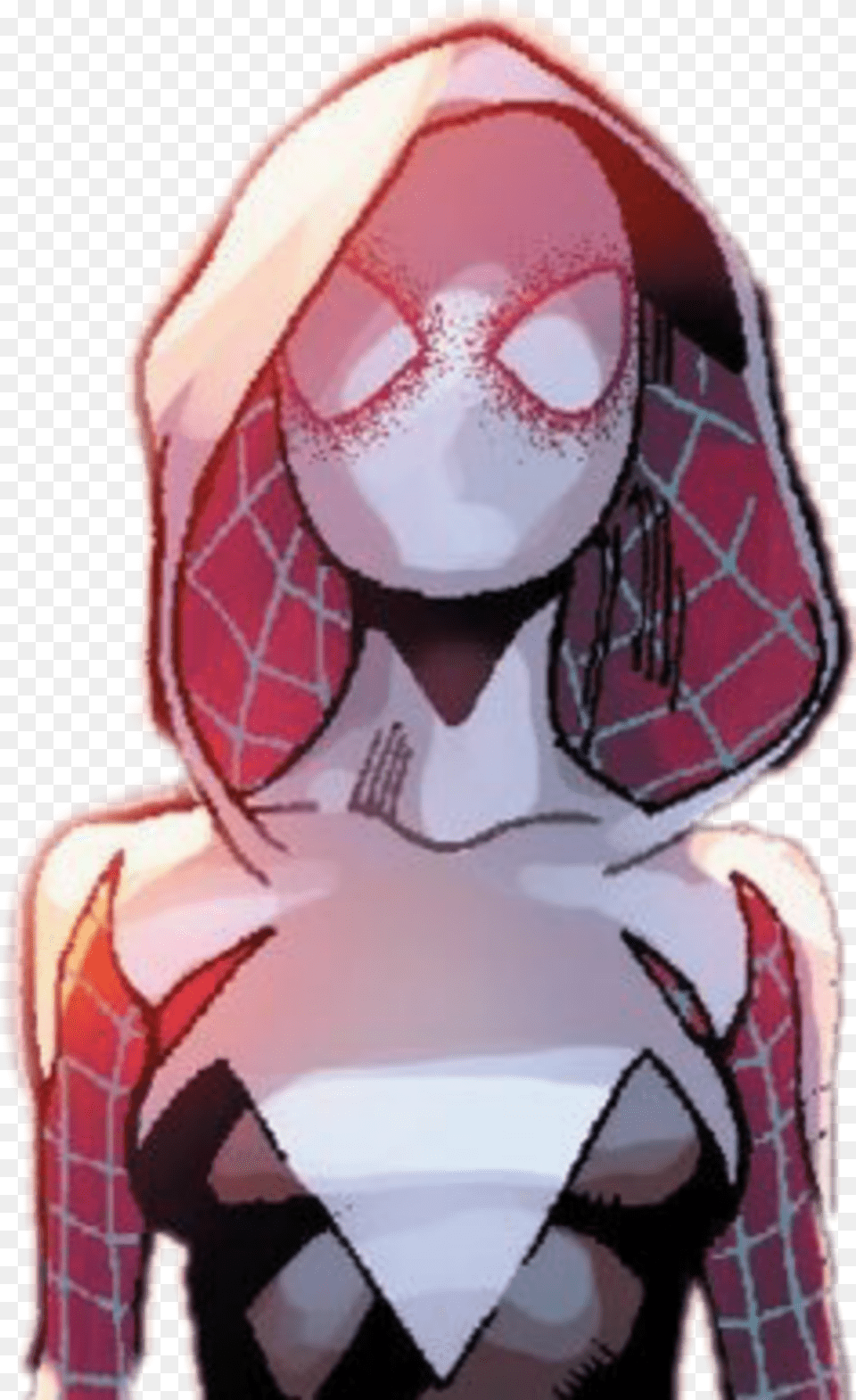 Spidergwen Spider Marvel Comics Sticker By Lady Joker Superhero Gwen, Person, Book, Face, Head Png Image