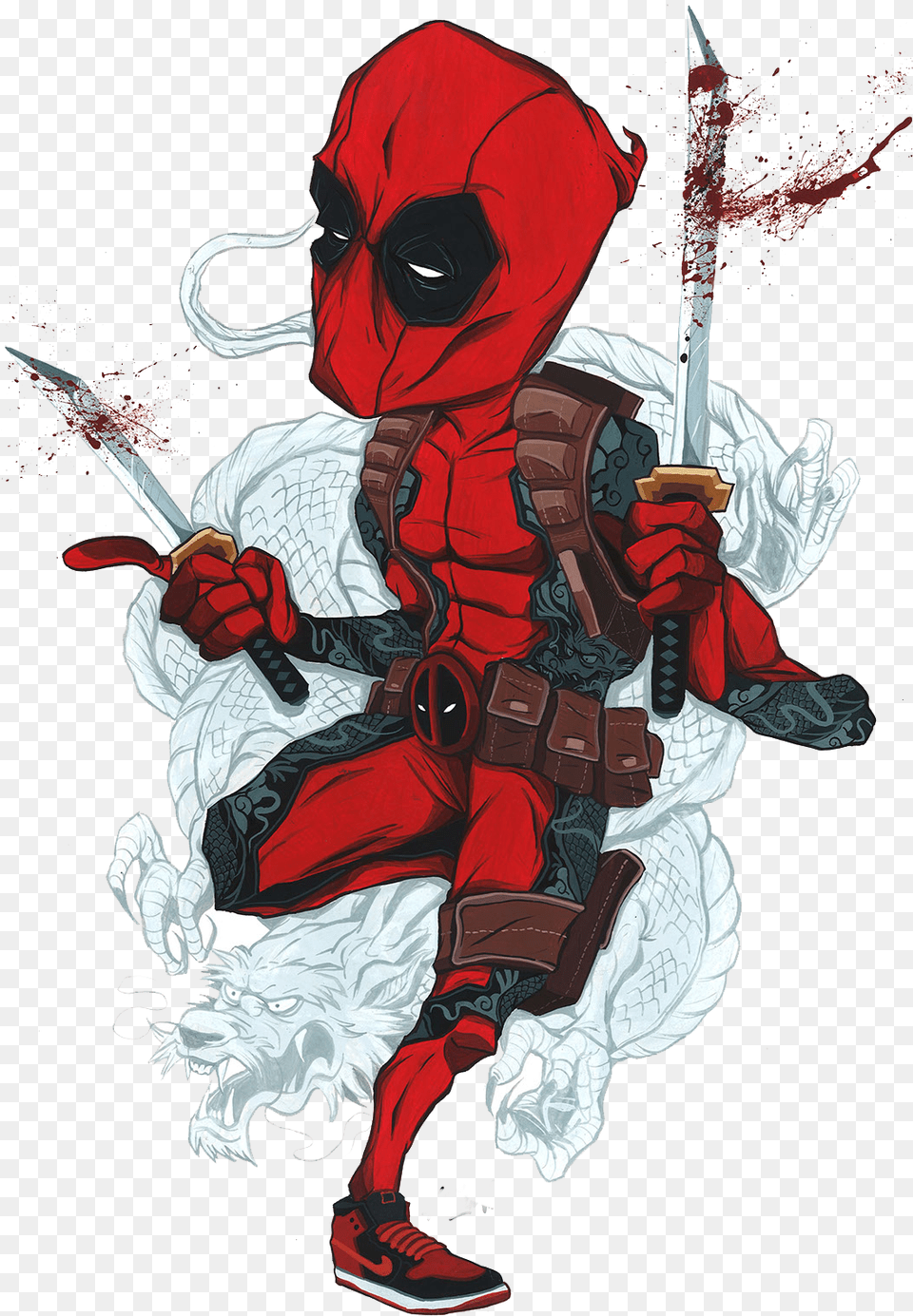 Spiderman Character Fictional Deadpool And Spiderman Anime, Baby, Person, Blade, Dagger Free Transparent Png