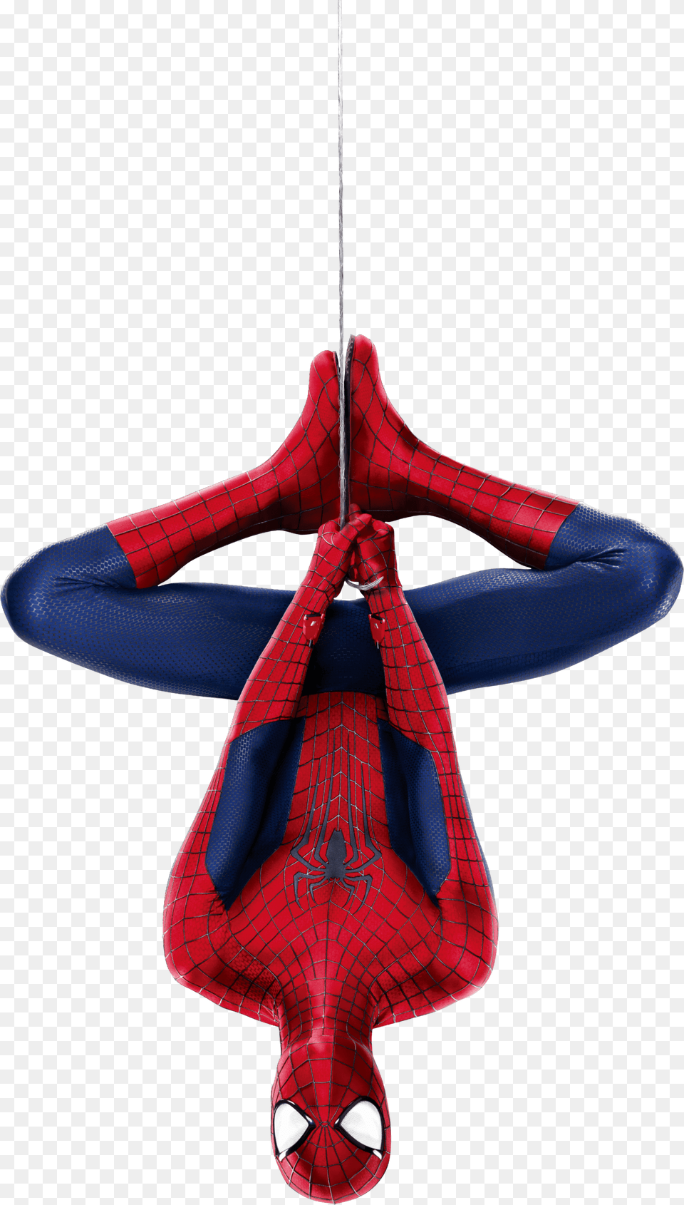 Spiderman Hanging Upside Down Download Spiderman, Clothing, Hosiery, Sock, Acrobatic Free Transparent Png
