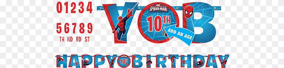Spiderman Happy Birthday Banner Happy Birthday Spiderman Font, Text Free Transparent Png