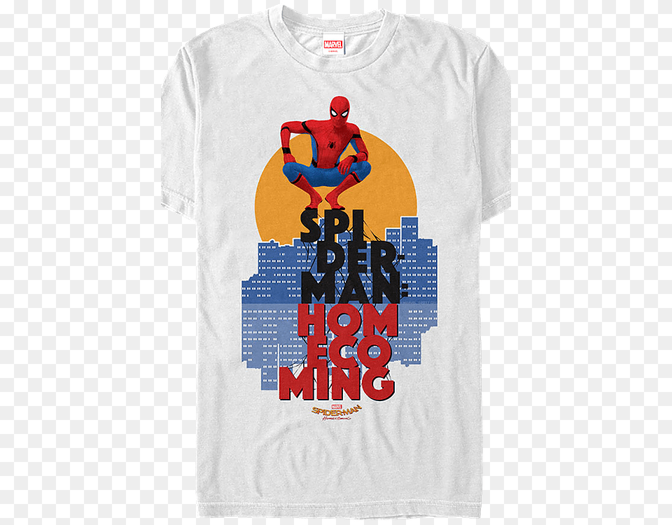 Spiderman Homecoming Logo Spider Man Homecoming Shirt, Clothing, T-shirt, Person Free Png