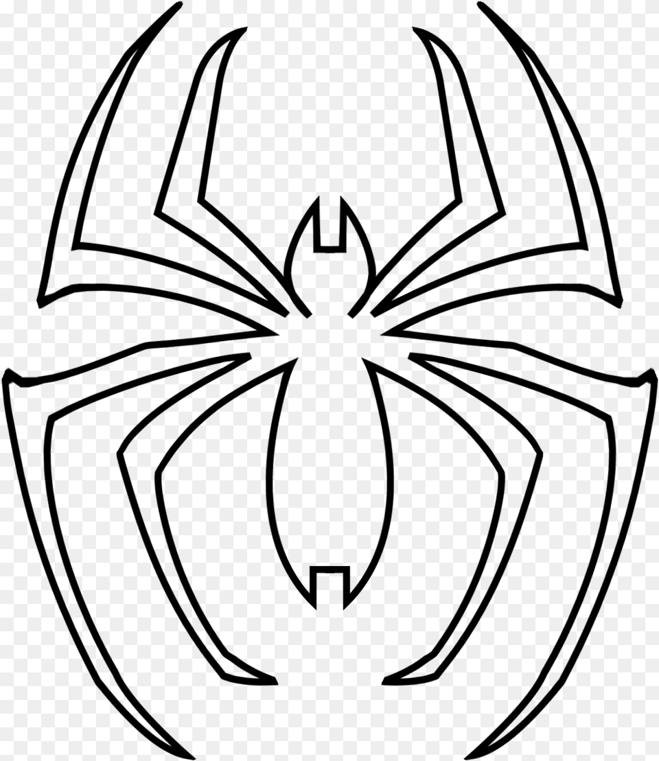 Spiderman Logo Clipart Black And White Spiderman Logo Coloring Sheet, Gray Free Png