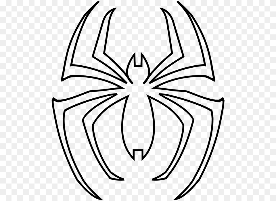 Spiderman Logo Coloring Pages, Gray Free Png Download