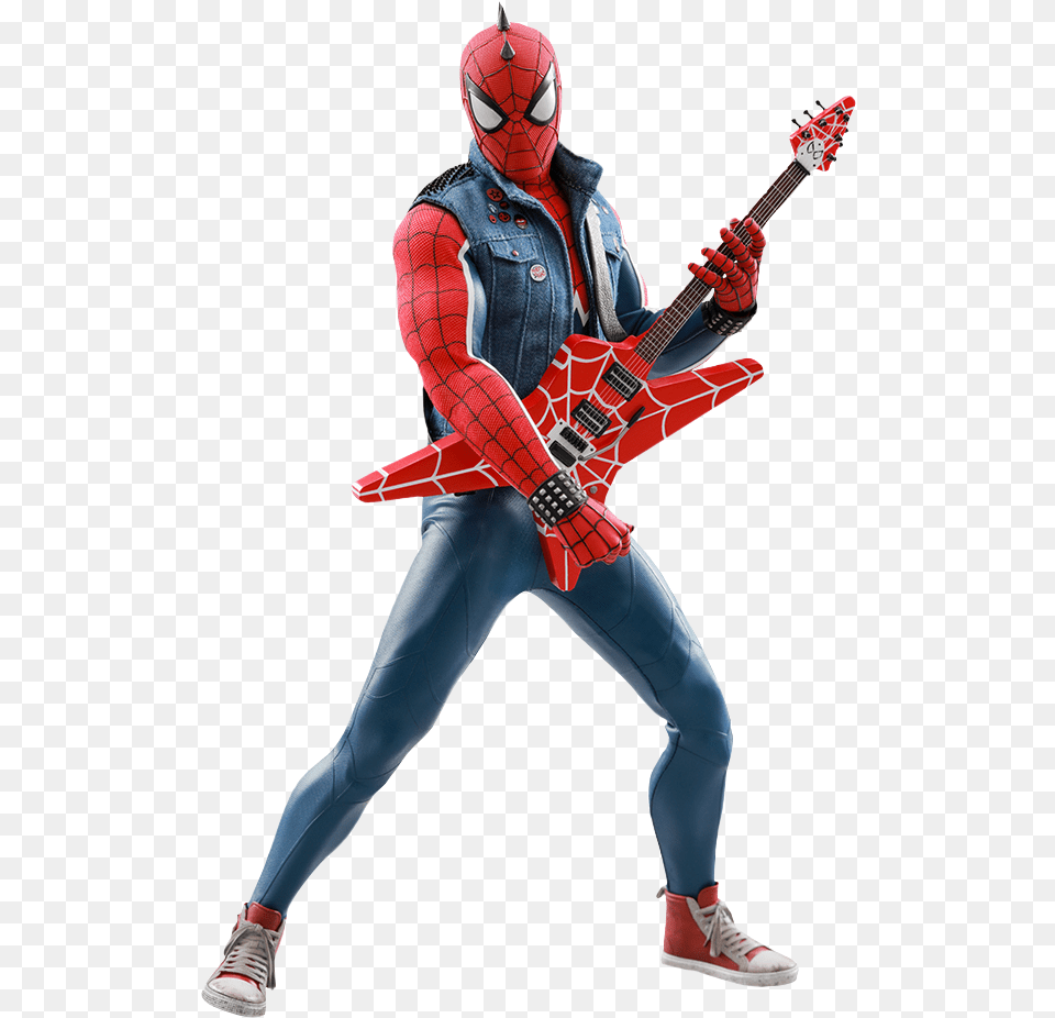 Spiderman Punk, Guitar, Musical Instrument, Adult, Female Png
