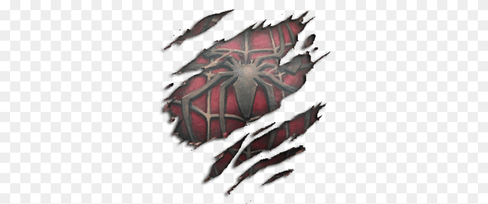 Spiderman Slice Tattoo Psd Vector Ripped Skin Spiderman Tattoo, Electronics, Hardware, Animal, Invertebrate Free Png Download