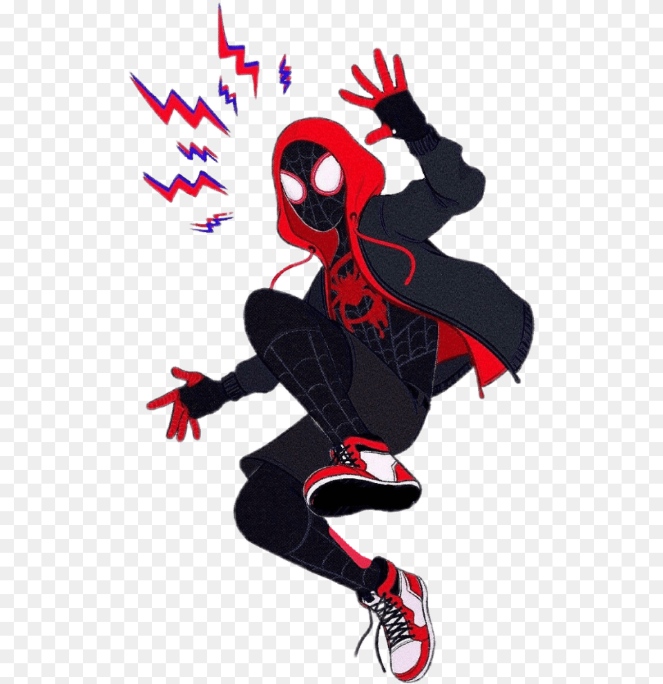 Spiderman Spiderverse Miles Milesmorales Spider Man Into The Spider Verse Clipart, Baby, Person, Clothing, Glove Png Image