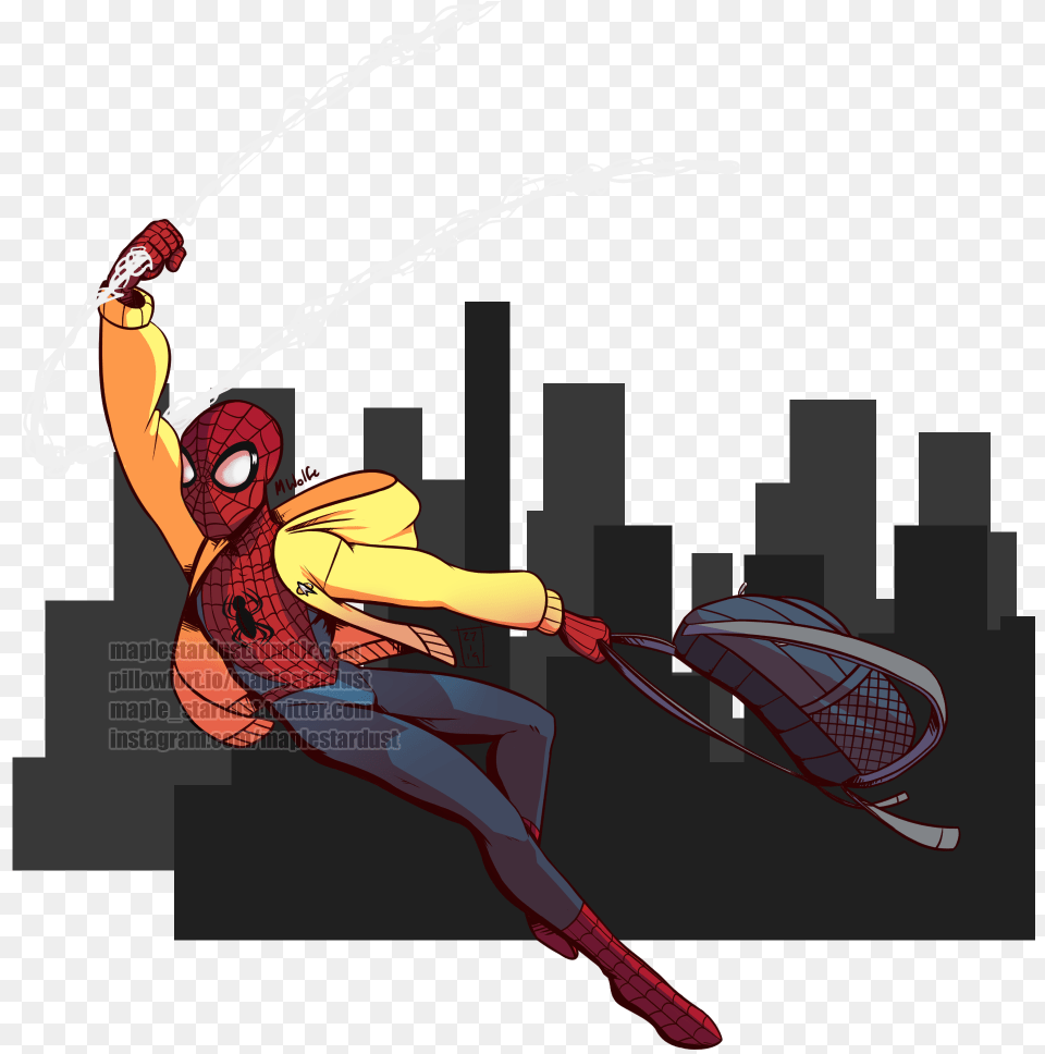 Spiderman Swinging, Adult, Female, Person, Woman Free Png Download