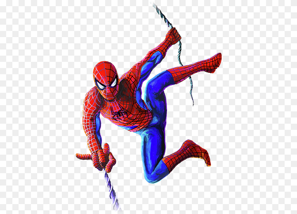 Spiderman Swinging, Person, Art Free Transparent Png