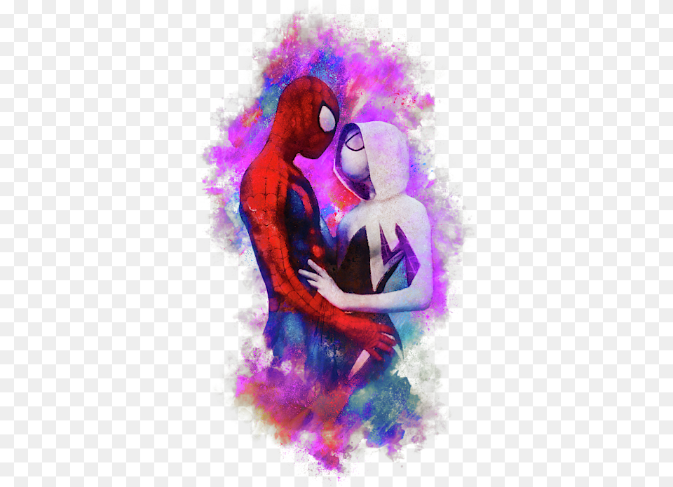 Spiderman Y Spider Gwen, Art, Graphics, Modern Art, Purple Free Png Download
