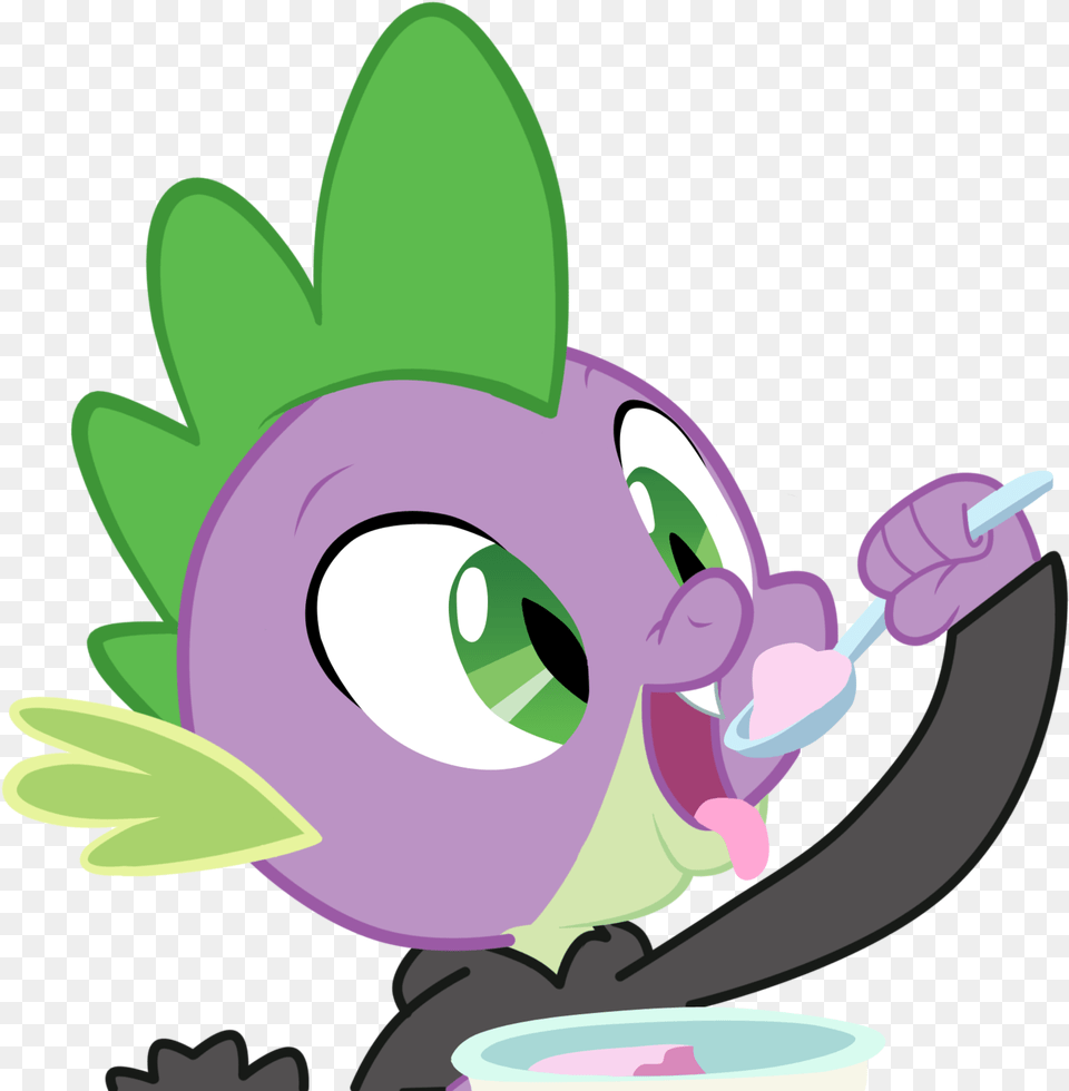 Spike Eating Ice Cream By Kristysk Cartoon, Purple, Art, Graphics Free Transparent Png