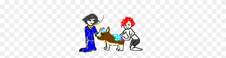 Spike Spiegel And Ed Give Ein A Bath, Person, Baby, Face, Head Free Transparent Png