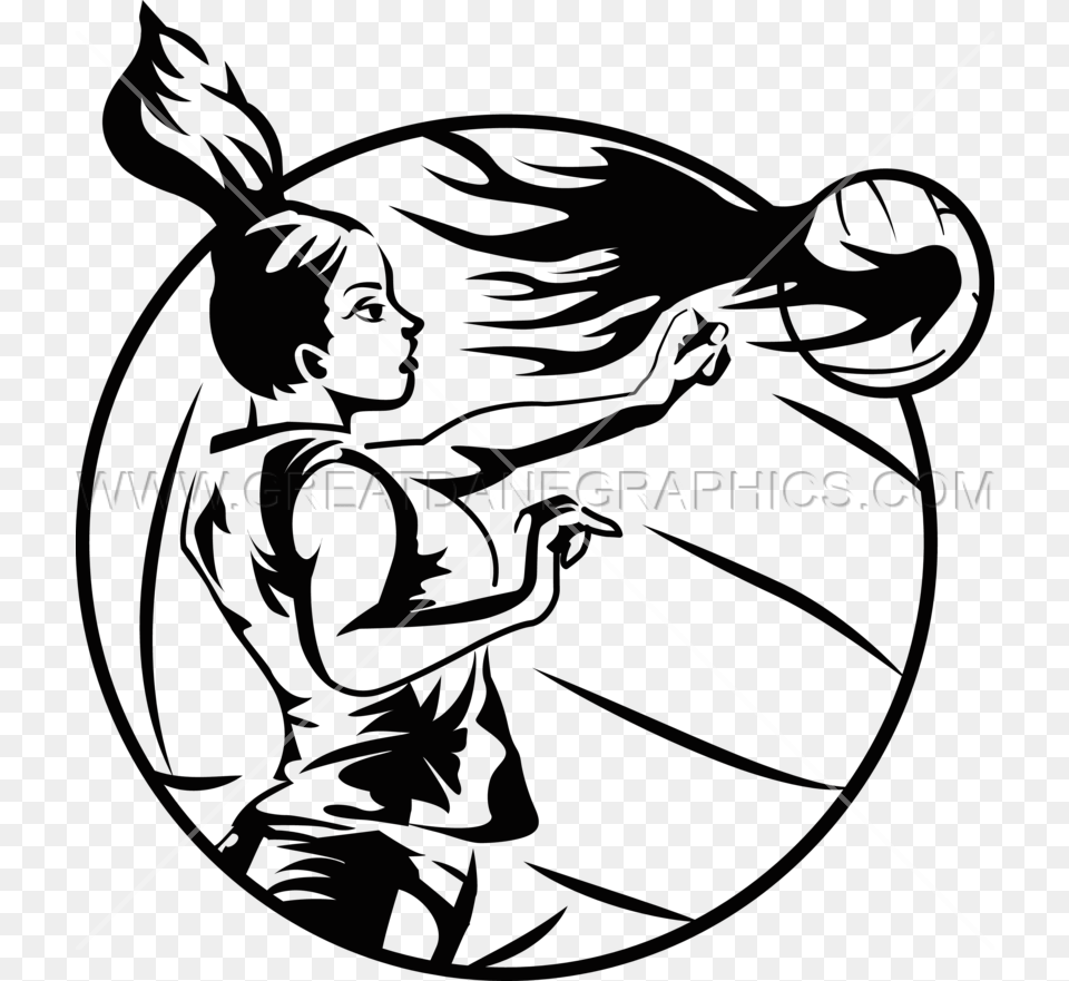 Spiking In Volleyball Black And White Clipart Volleyball, Weapon, Face, Head, Person Free Png