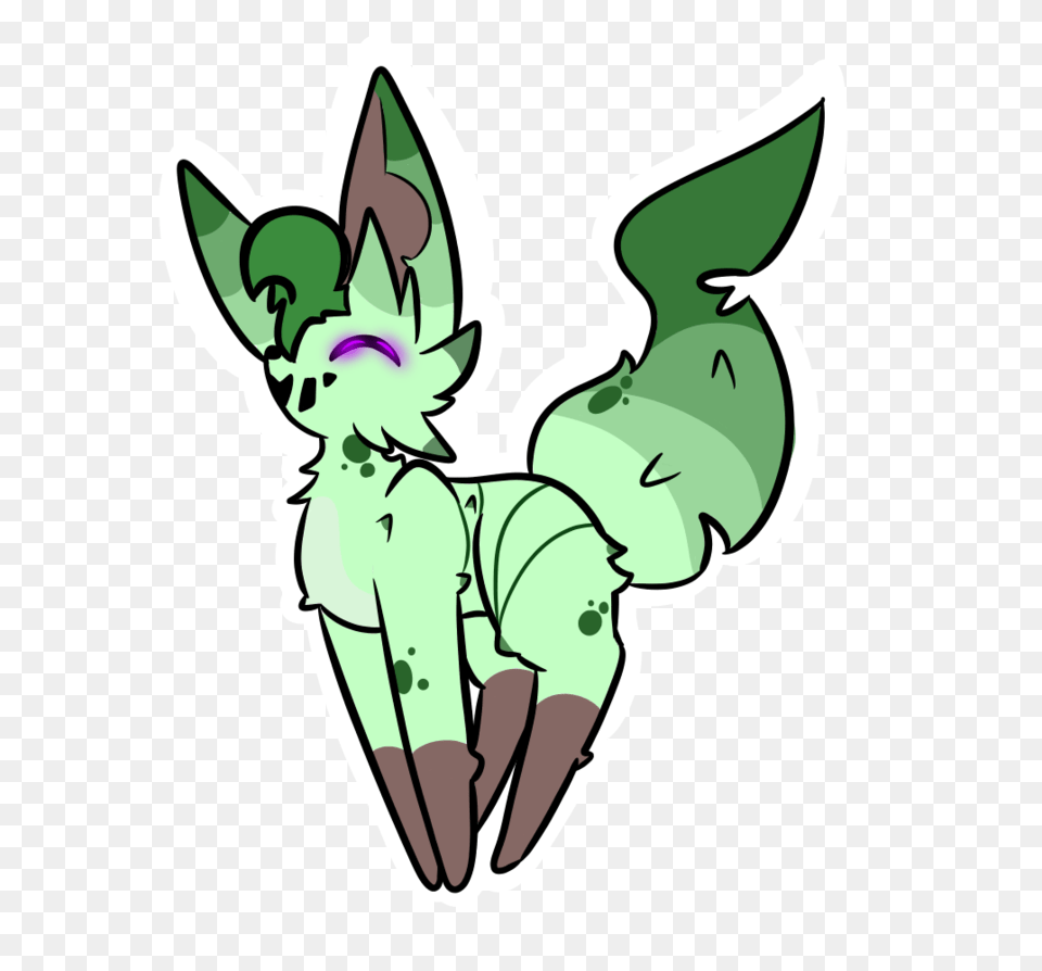 Spiky Leafeon, Sticker, Stencil, Art, Green Free Transparent Png