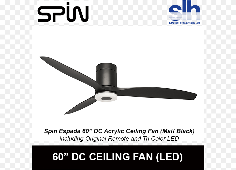 Spin Espada Ceiling Fan, Appliance, Ceiling Fan, Device, Electrical Device Png