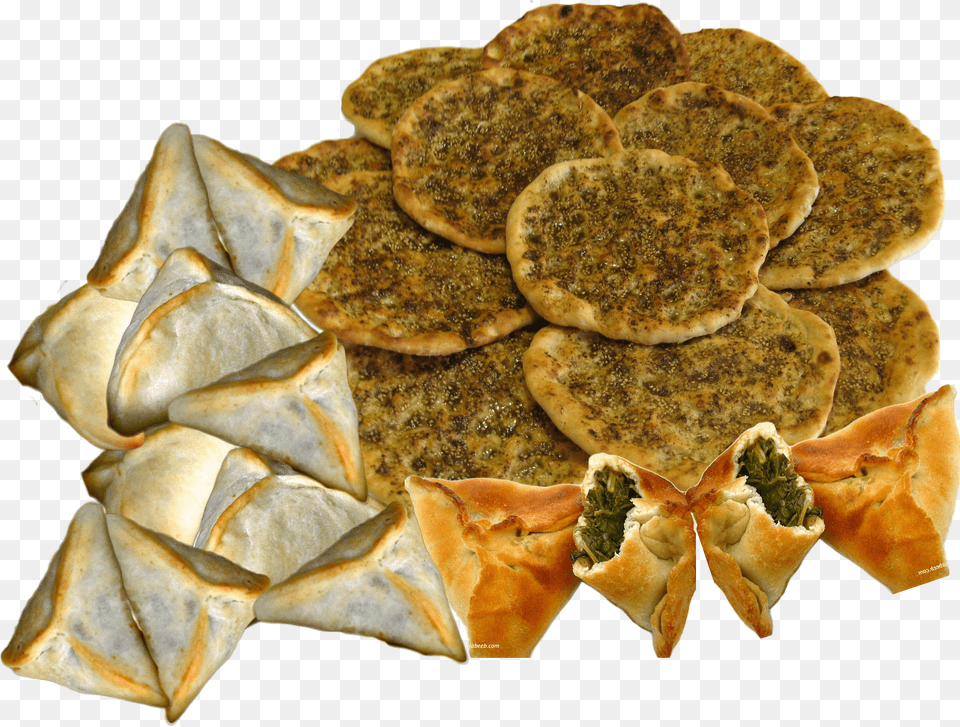 Spinach Meat Zaatar And Cheese Baked Pies Download Lebanese Food, Bread, Meal, Dessert, Pastry Png Image
