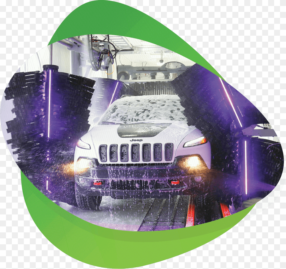 Spinlite Car Wash Tunnel With Car Covered In Wax And Jeep, Transportation, Vehicle, Machine, Wheel Free Png