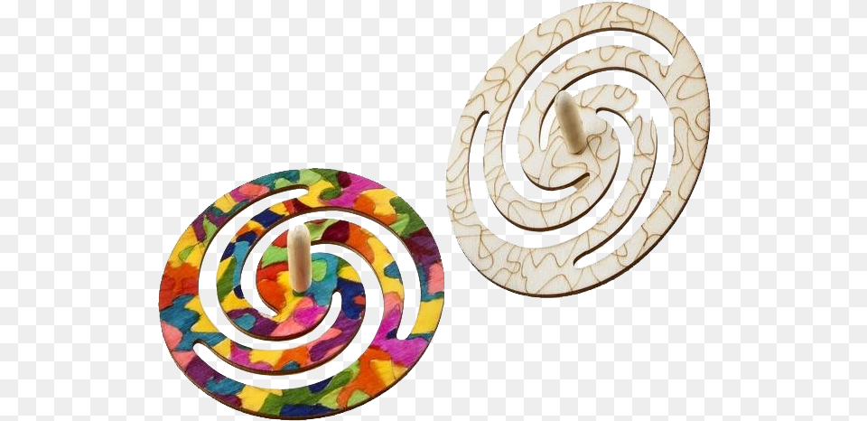 Spinning Color Tops Earrings, Spiral, Plate, Coil Png Image