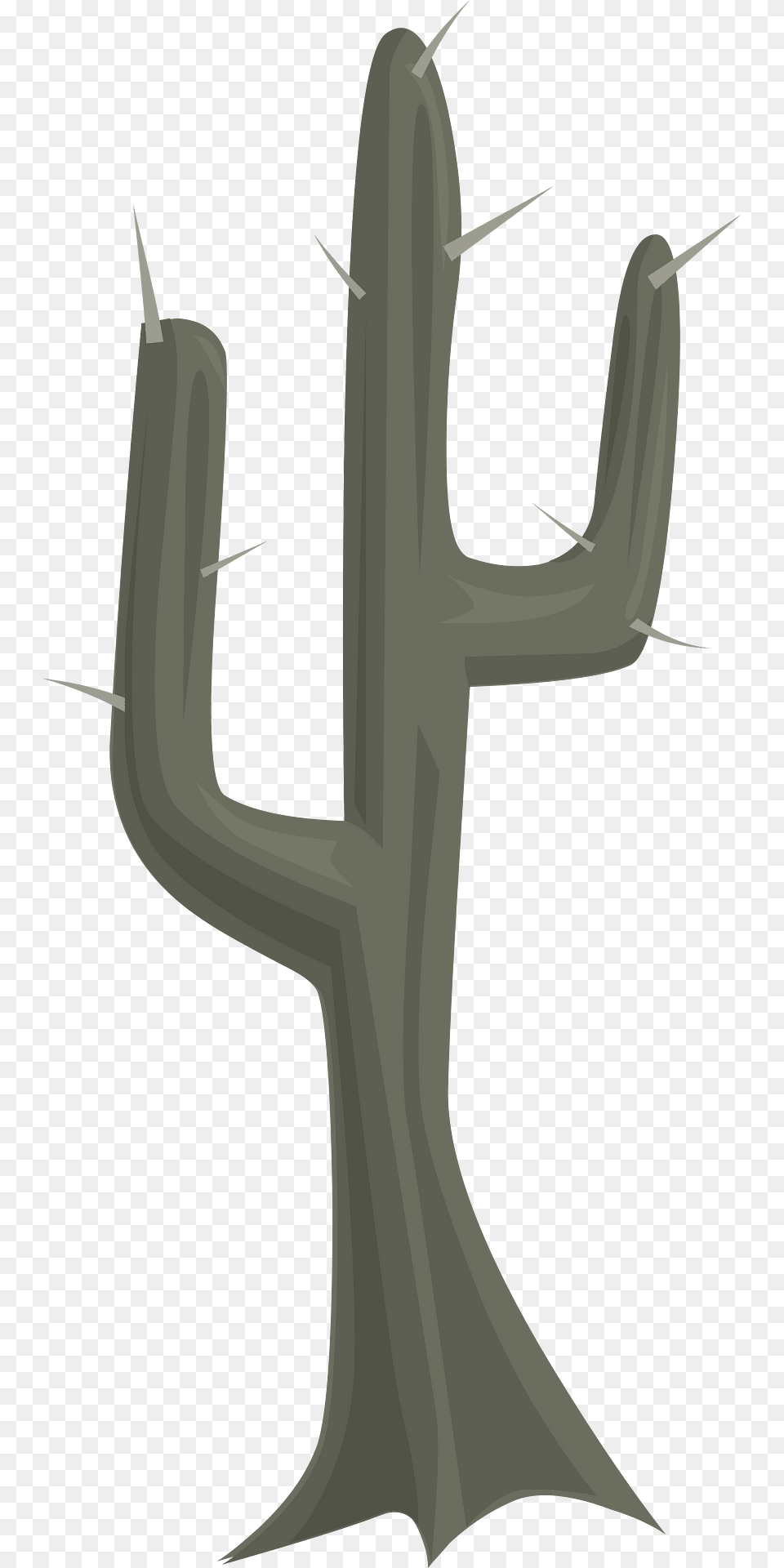 Spiny Dark Grey Cactus Clipart, Plant, Cross, Symbol Png