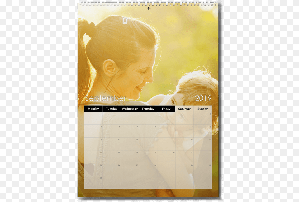 Spiral Bound Photo Calendar Art, Text, Adult, Female, Person Png Image