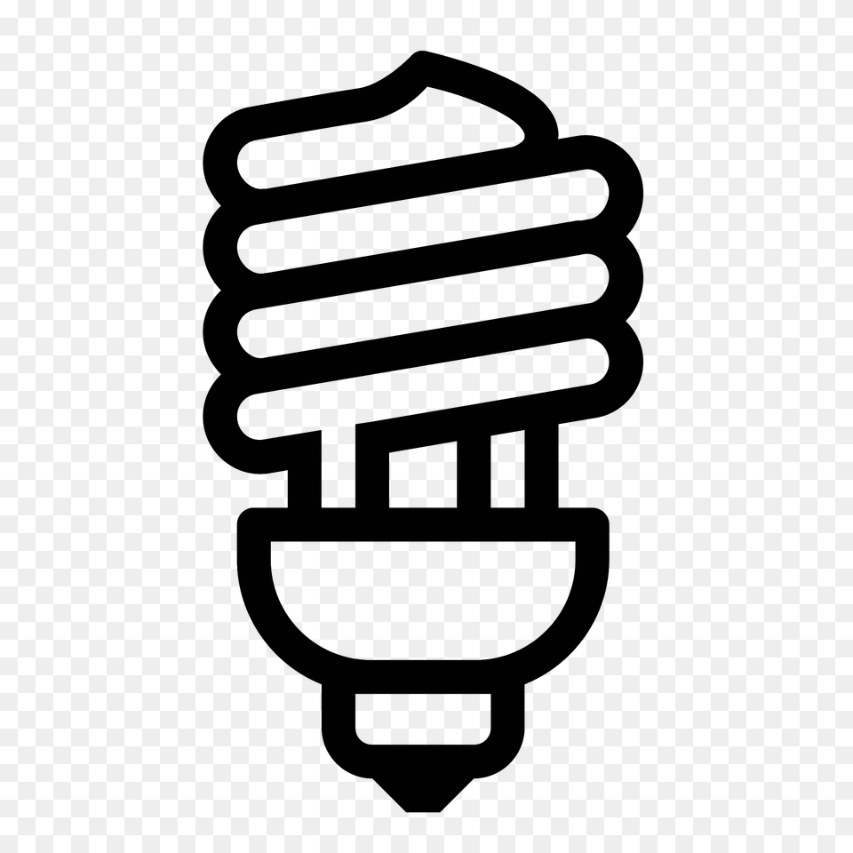 Spiral Bulb Icon, Gray Free Png