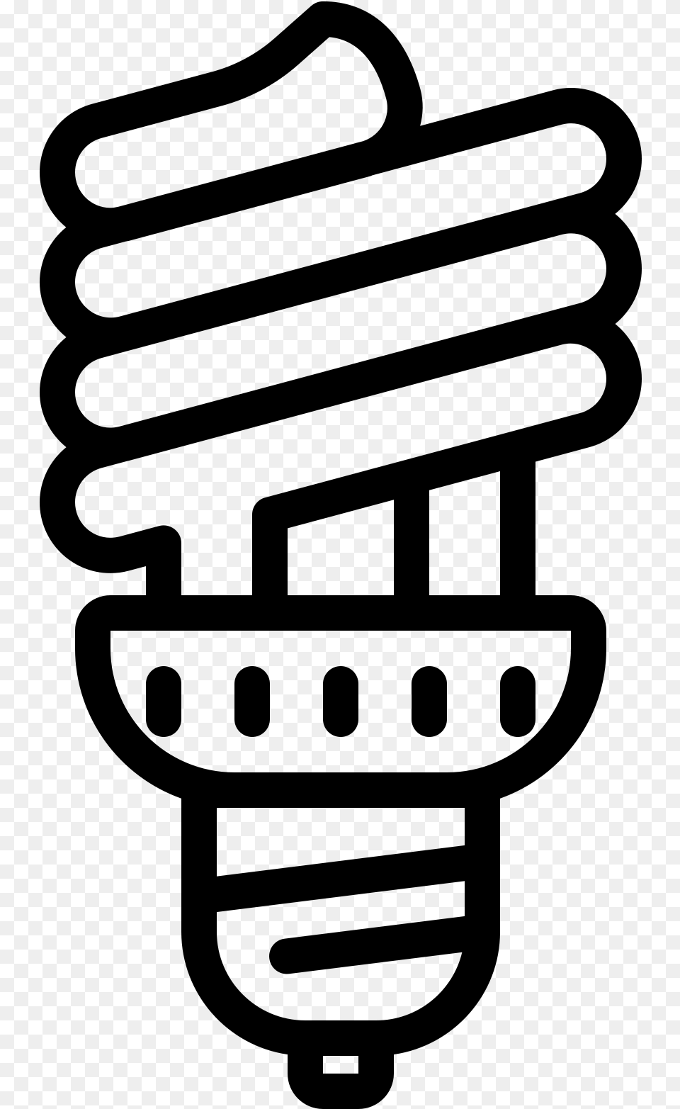 Spiral Bulb Icon Incandescent Light Bulb, Gray Free Png Download