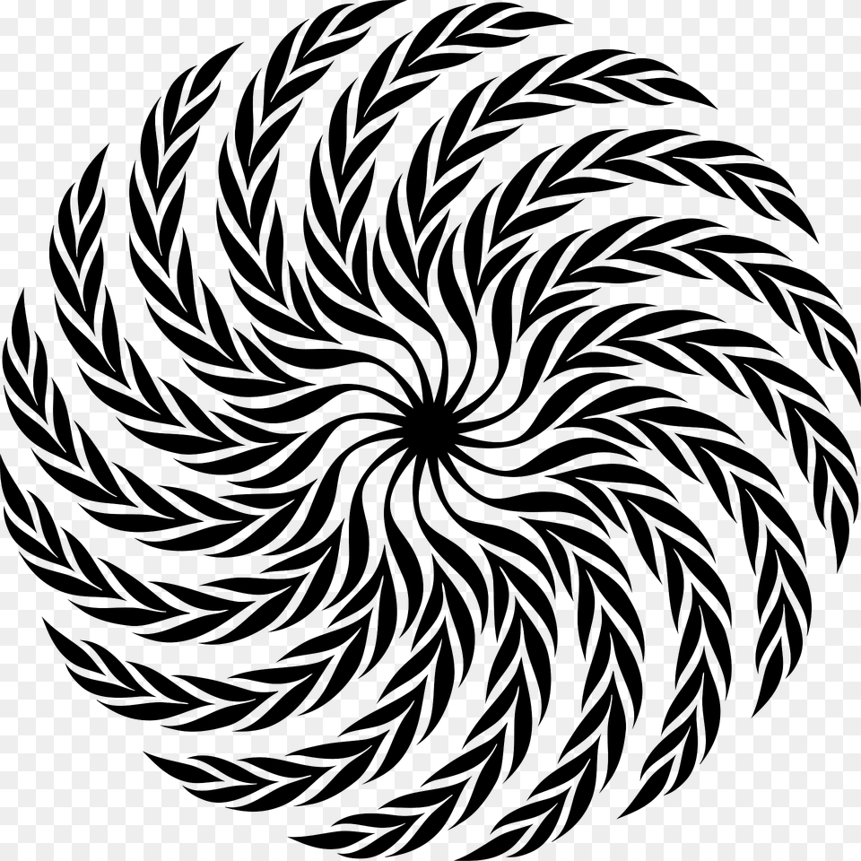 Spiral Leafy Design Clipart, Pattern Free Png