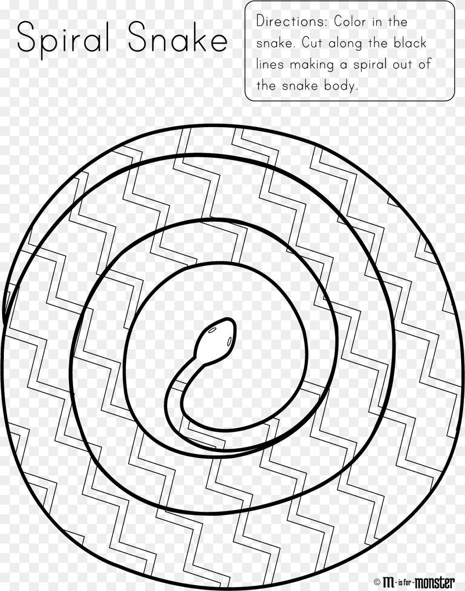 Spiral Snake Printable Spiral Cut Snake Coloring, Lighting, Nature, Night, Outdoors Free Png Download