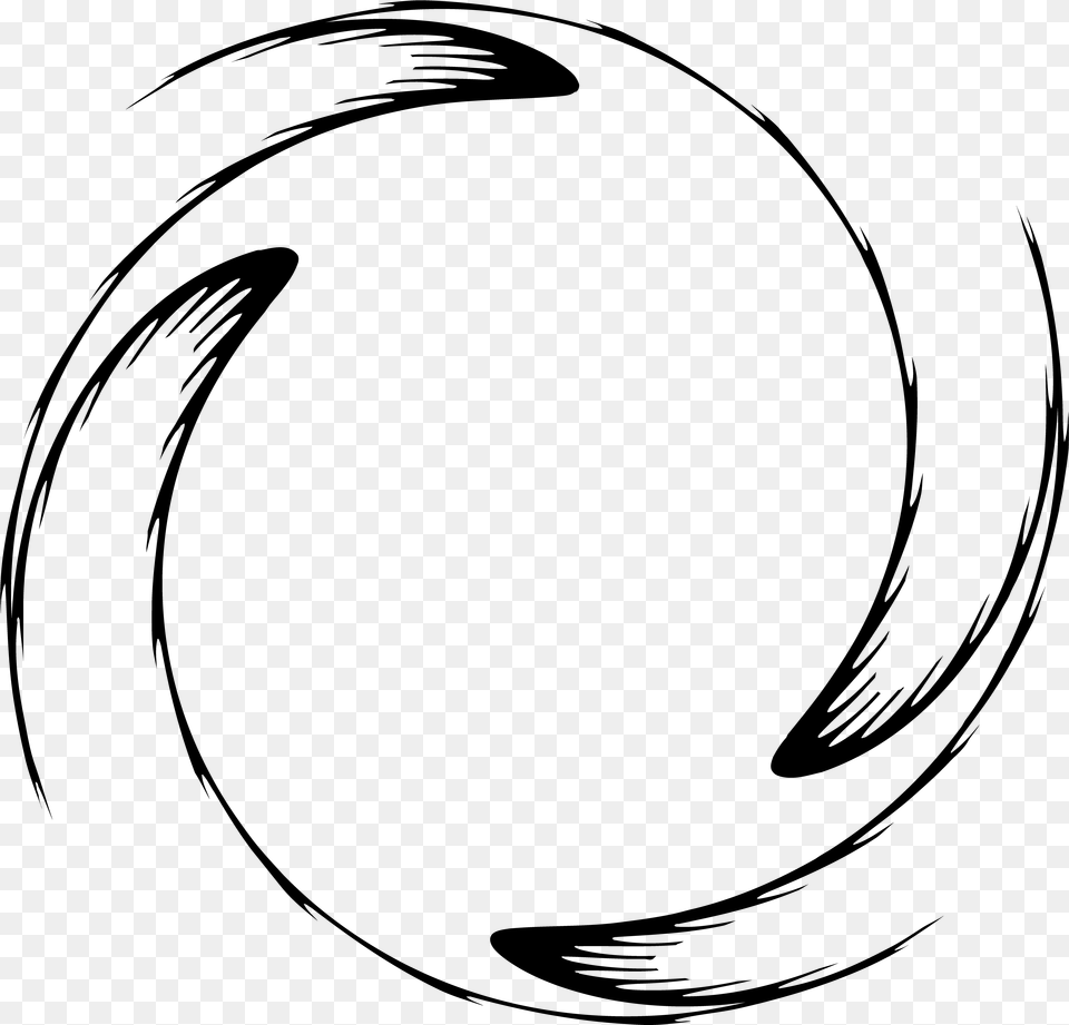 Spiral Vortex Circle, Gray Png