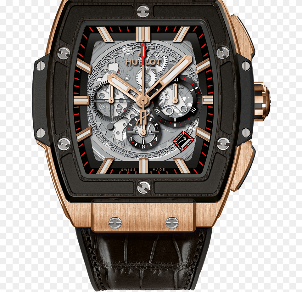 Spirit Of Big Bang King Gold And Ceramic, Arm, Body Part, Person, Wristwatch Free Png