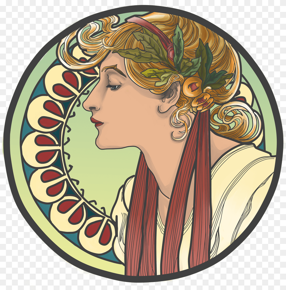 Spirits Of The Grand Art Nouveau Woman Face Free Png