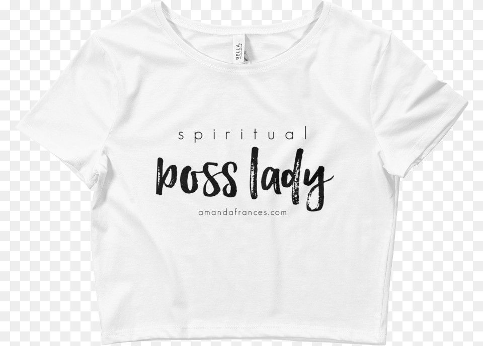 Spiritual Boss Lady With Back Angel Wings Crop Tee White And Pink Crop Top, Clothing, T-shirt, Shirt Free Transparent Png