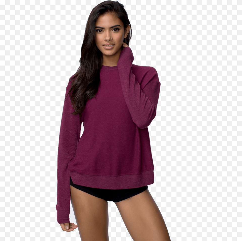 Spiritual Gangster Women S Tulip Back Pullover Girl, Clothing, Sweater, Sleeve, Long Sleeve Free Png Download