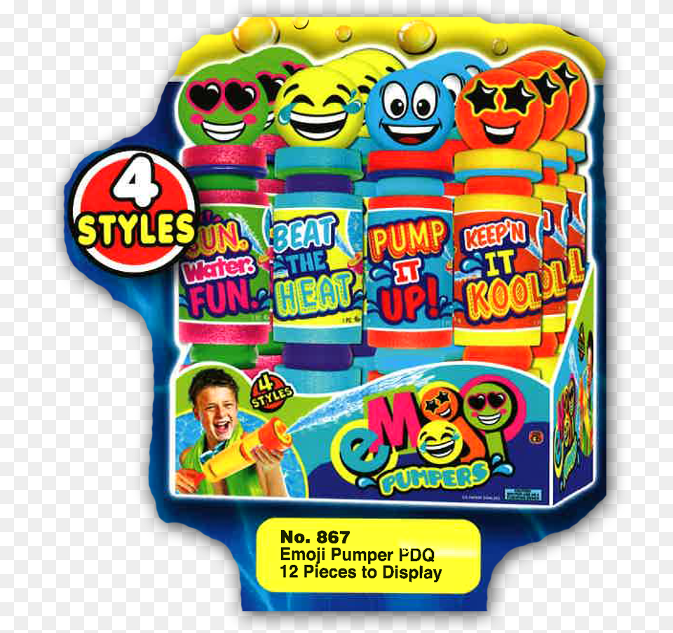 Splash Fun Emoji Foam Pump Pdq Toy Craft Kit, Bottle, Shaker, Boy, Child Png