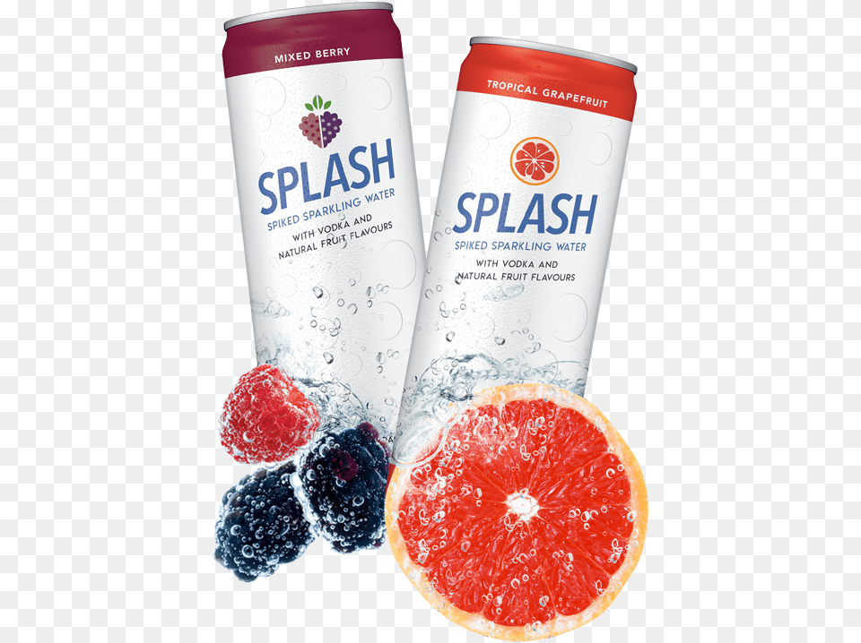 Splash Spiked Sparkling Water, Grapefruit, Produce, Citrus Fruit, Food Free Png