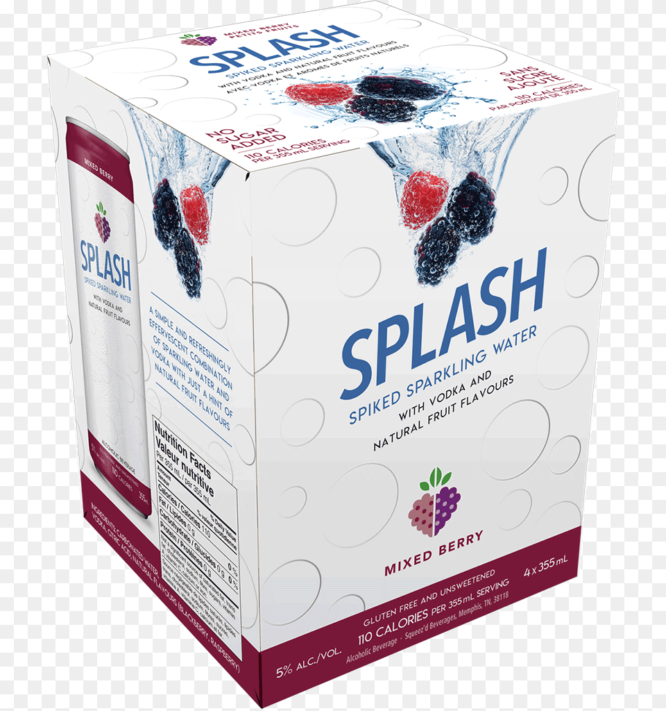 Splash Spiked Sparkling Water Mixed Berry Splash Spiked Sparkling Water, Produce, Plant, Fruit, Food Free Transparent Png