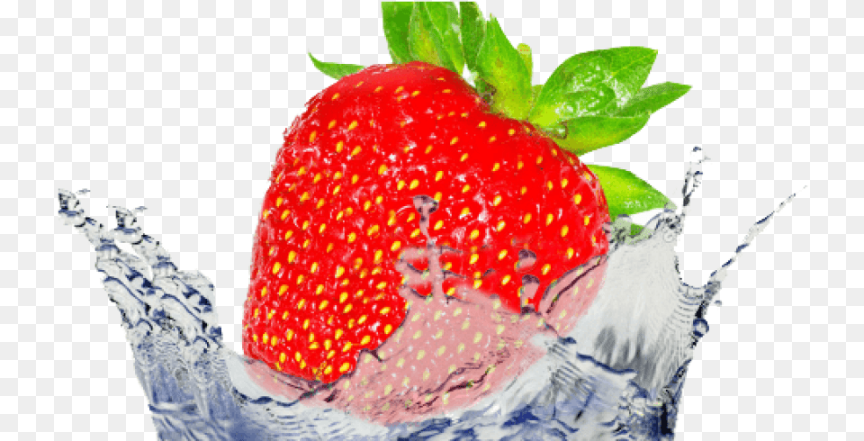 Splash Strawberry Fruit Water Splsa, Berry, Cream, Dessert, Food Free Png