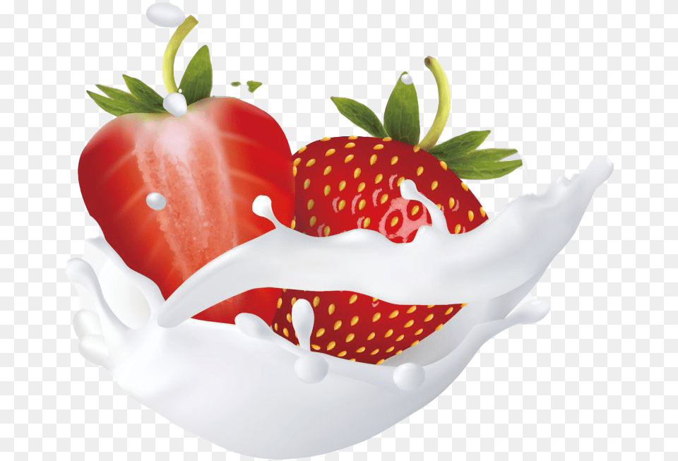 Splash Strawberry Image Background Transparent Strawberry Splash, Berry, Produce, Plant, Fruit Free Png Download