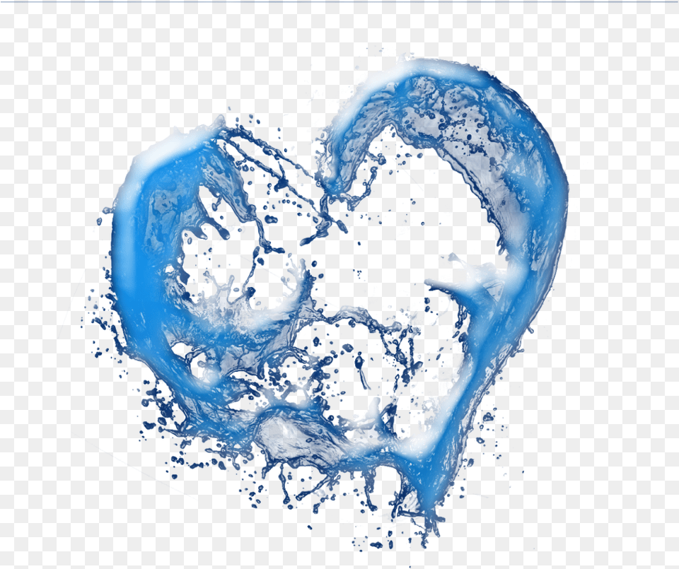 Splash Water Heart Love Blue Cute, Ct Scan, Accessories, Outdoors, Nature Png