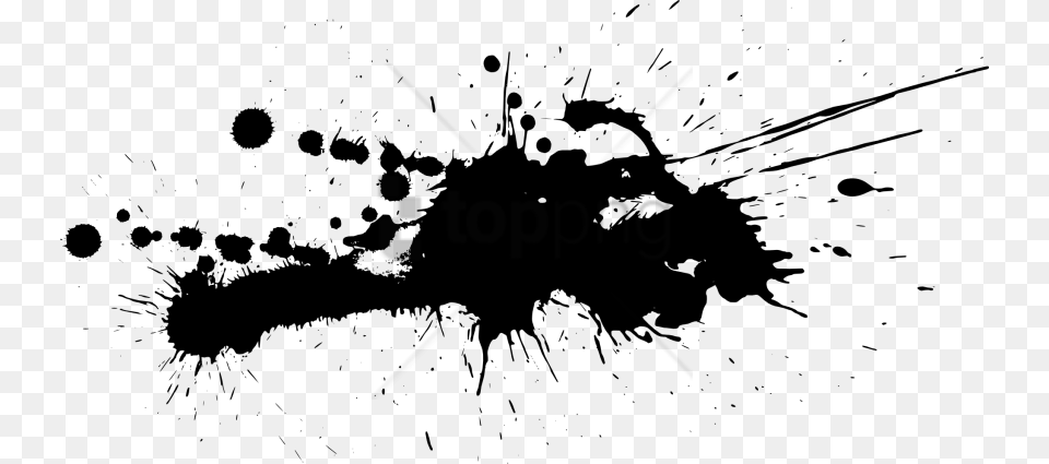 Splat Ink Color Splatter Image With Black Paint Splatter, Stain, Silhouette, Art Png