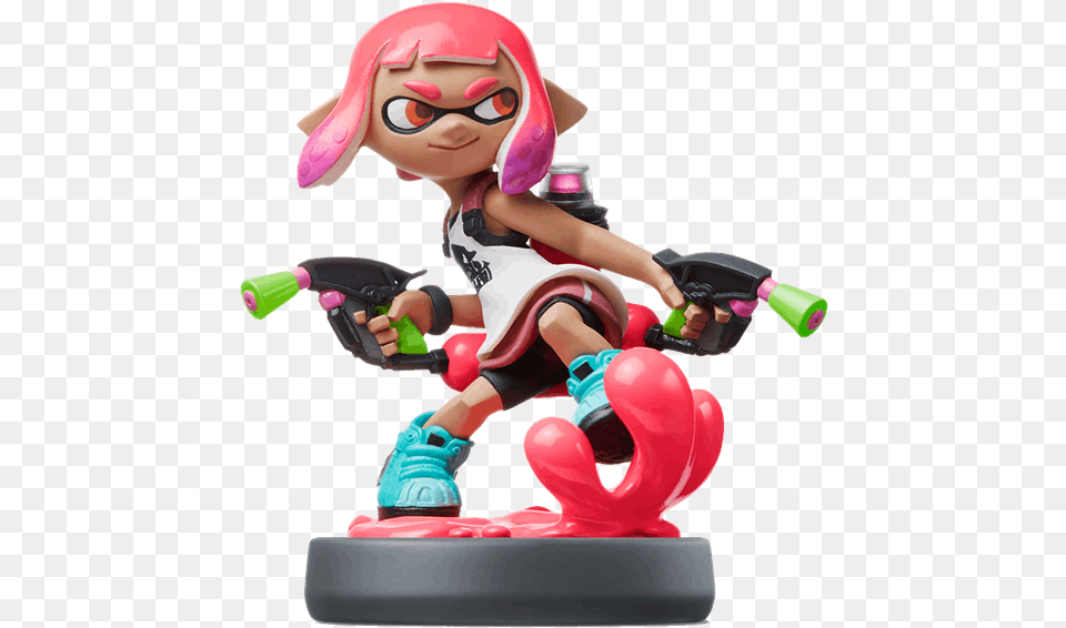 Splatoon 2 Inkling Girl Amiibo, Figurine, Baby, Person, Toy Free Png